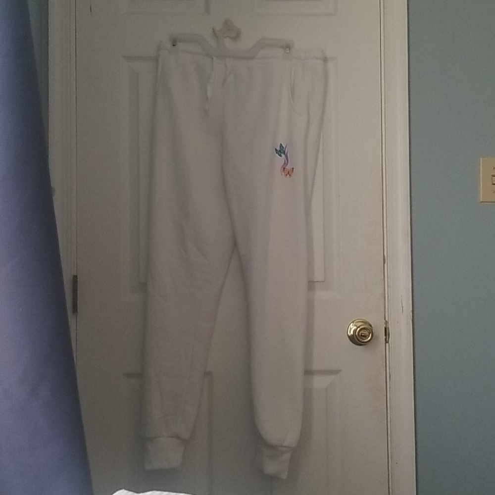 White joggers